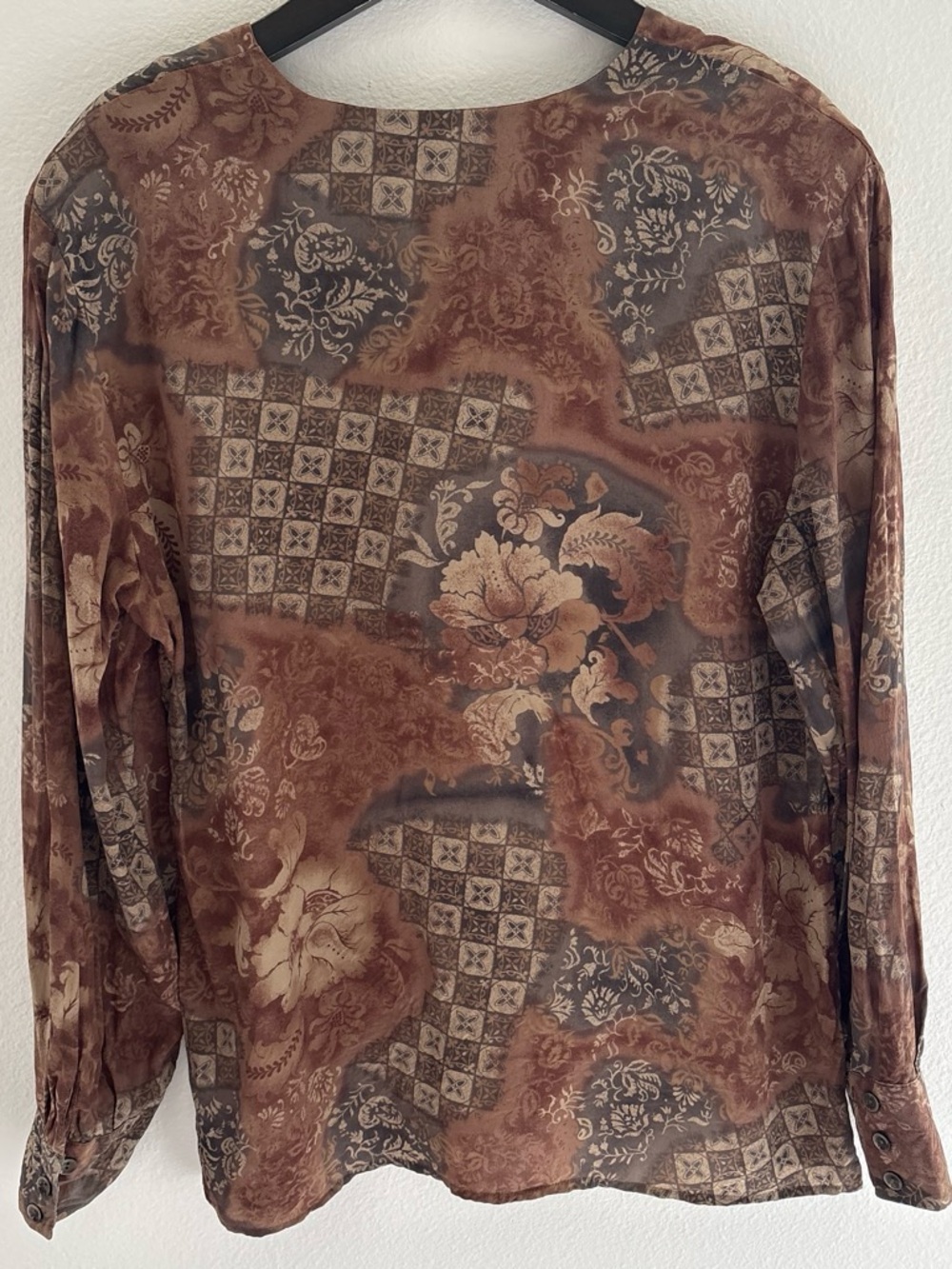 Liz Claiborne patchwork Patterned Button-Front Shirt - Picture 4 of 6
